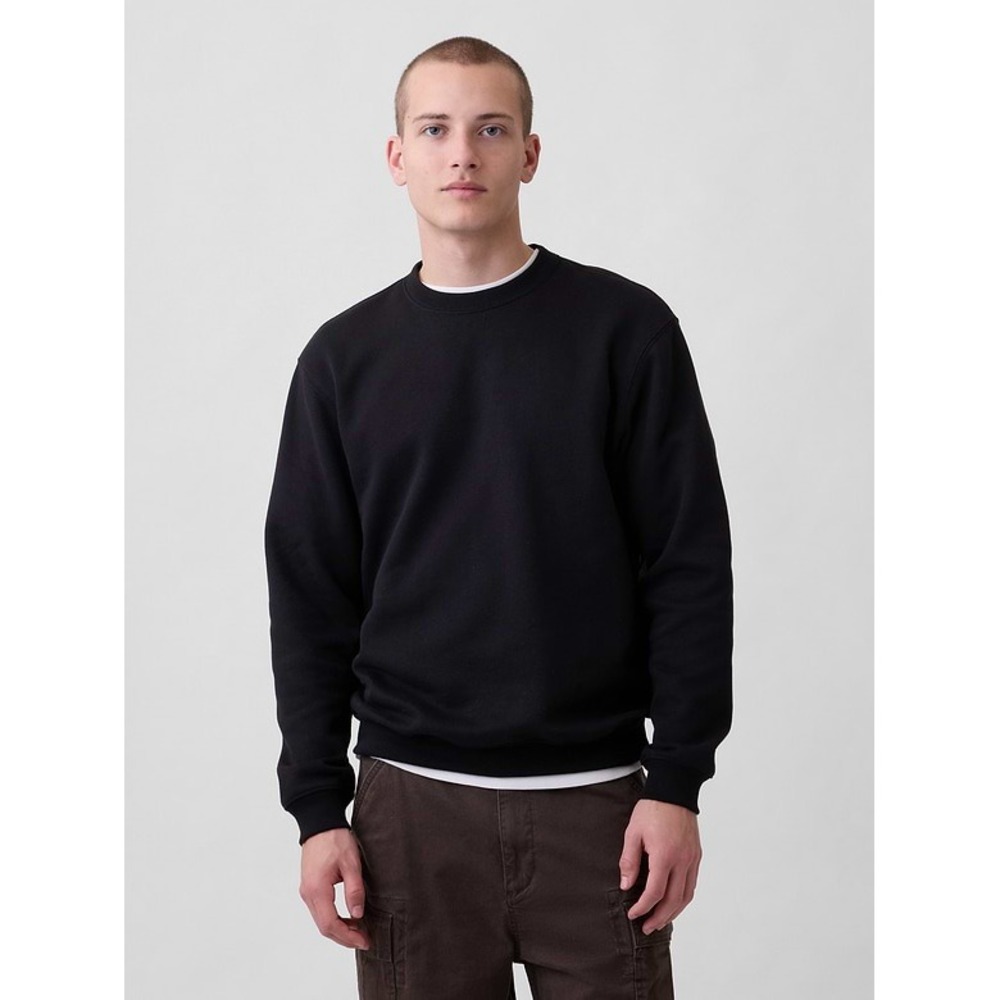 Gap VintageSoft Crewneck Sweatshirt Mens XXL Black Fleece Pullover 486620-10-1